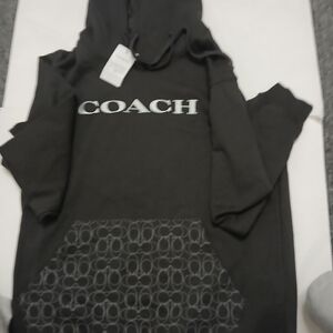 Coach Charcoal Hoodie with Signature Logo